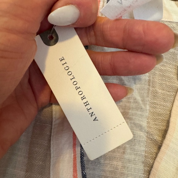 Anthropologie Amadi Striped 100% Cotton Romper Short Sleeve Belted M NEW $140 - Picture 6 of 13